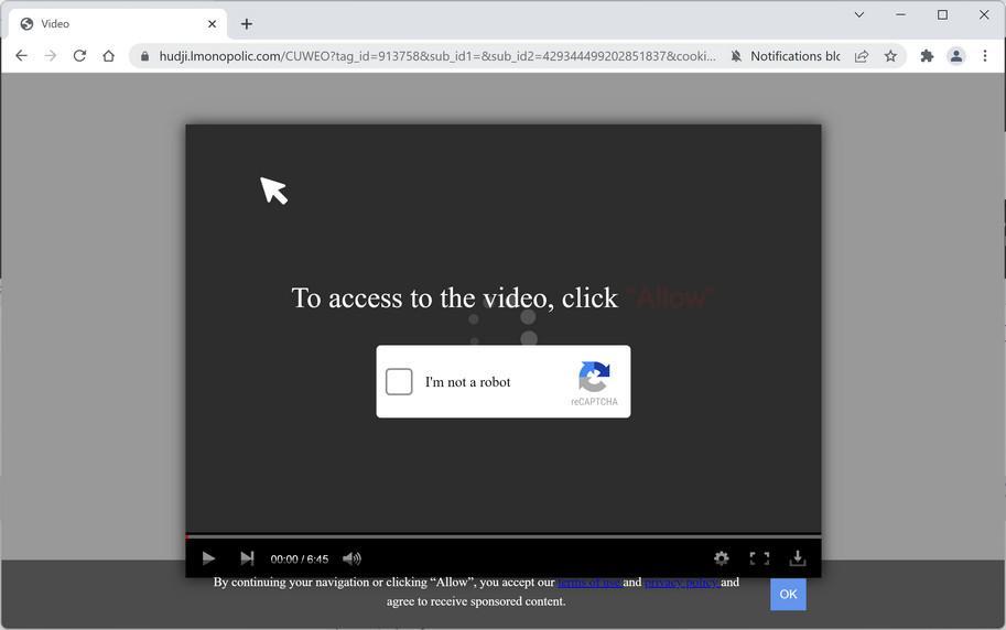 Image: Chrome browser is redirected to Lmonopolic.com