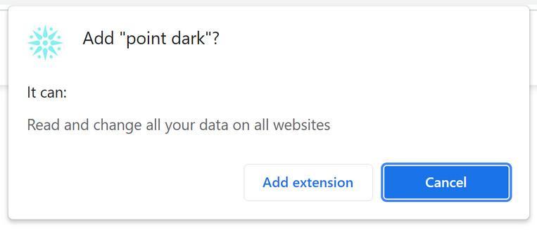 Image: Point Dark Chrome extensionImage: Point Dark Chrome extension