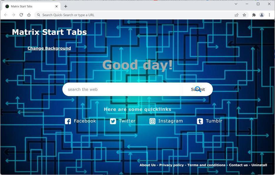 Image: Matrix Start Tabs new tab page