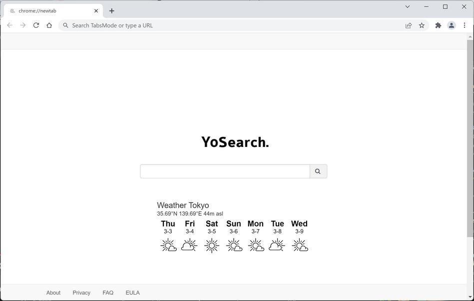 Image: YoSearch Weather Tab new tab page