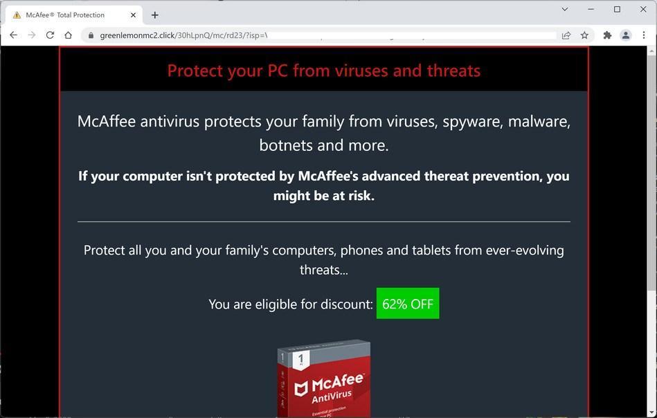 Image: Greenlemonmc2.click scam