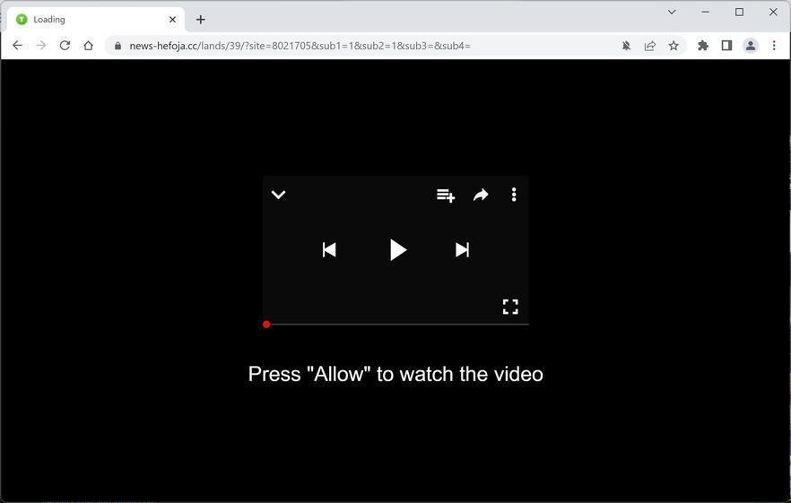 Image: Chrome browser is redirected to News-hefoja.cc