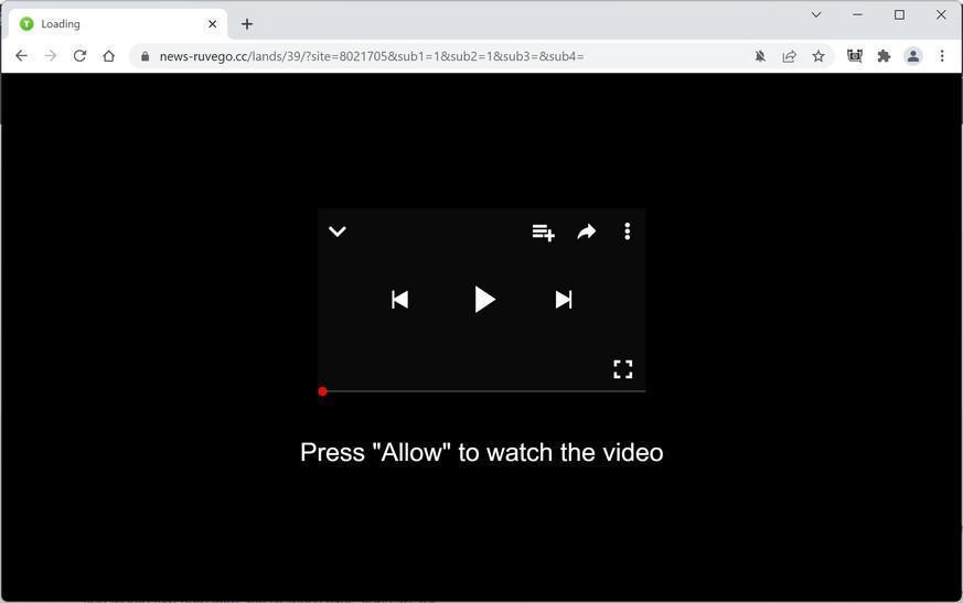 Image: Chrome browser is redirected to News-ruvego.cc