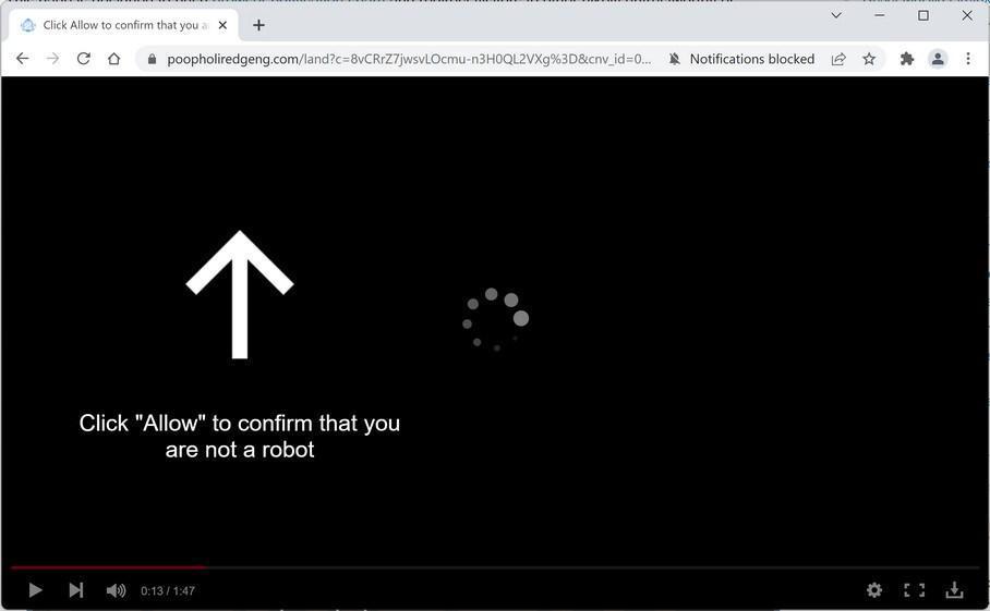 Image: Chrome browser is redirected to Poopholiredgeng.com