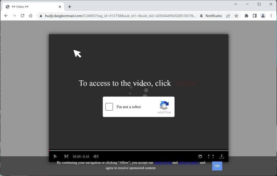 Image: Chrome browser is redirected to Dasgkomnad.com