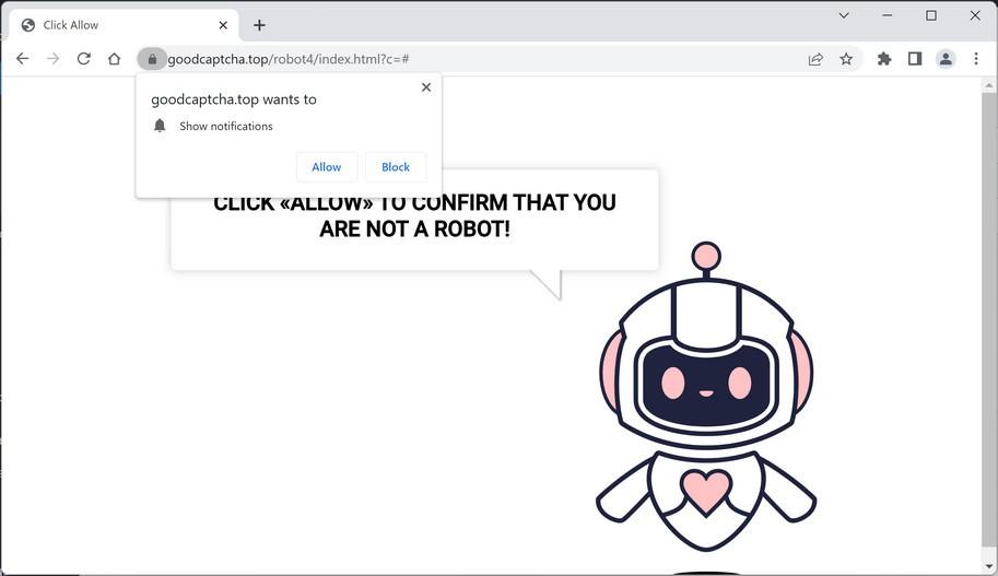 Image: Chrome browser is redirected to Goodcaptcha.top