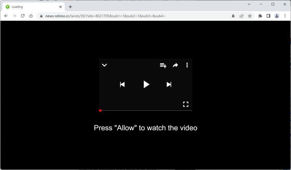 Image: Chrome browser is redirected to News-relimo.cc