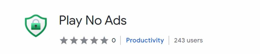 Image: Play No Ads Chrome extension