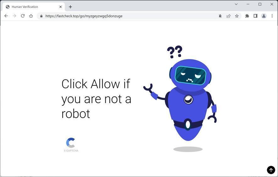 Image: Chrome browser is redirected to Fastcheck.top