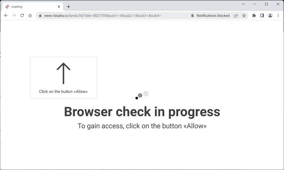 Image: Chrome browser is redirected to News-bixaha.cc