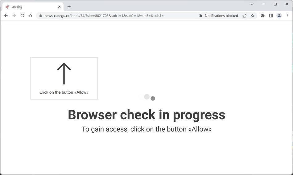 Image: Chrome browser is redirected to News-cucegu.cc