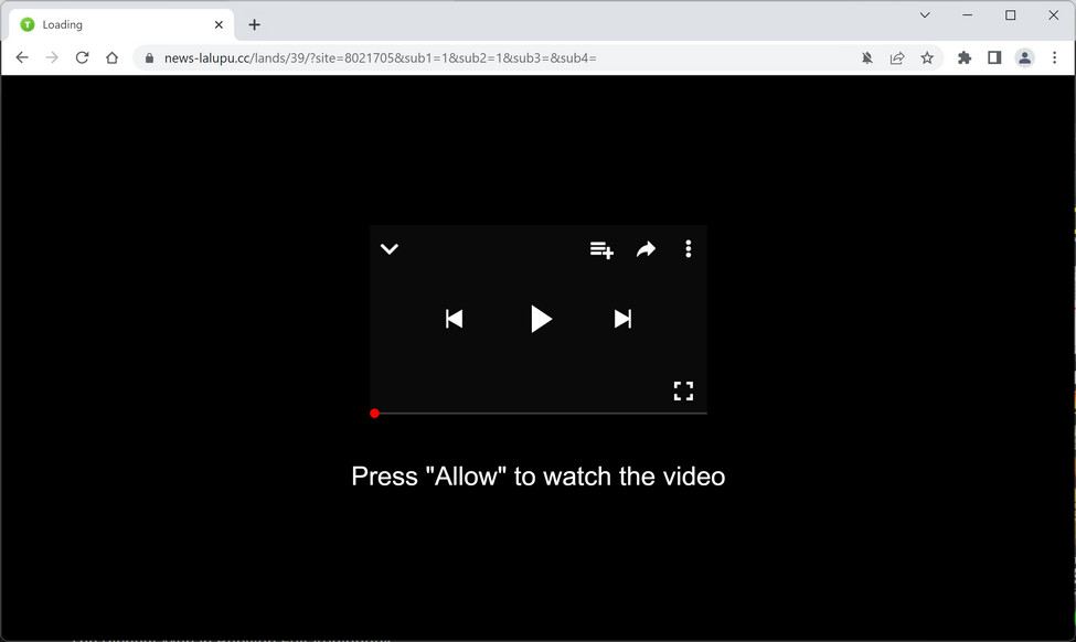 Image: Chrome browser is redirected to News-lalupu.cc