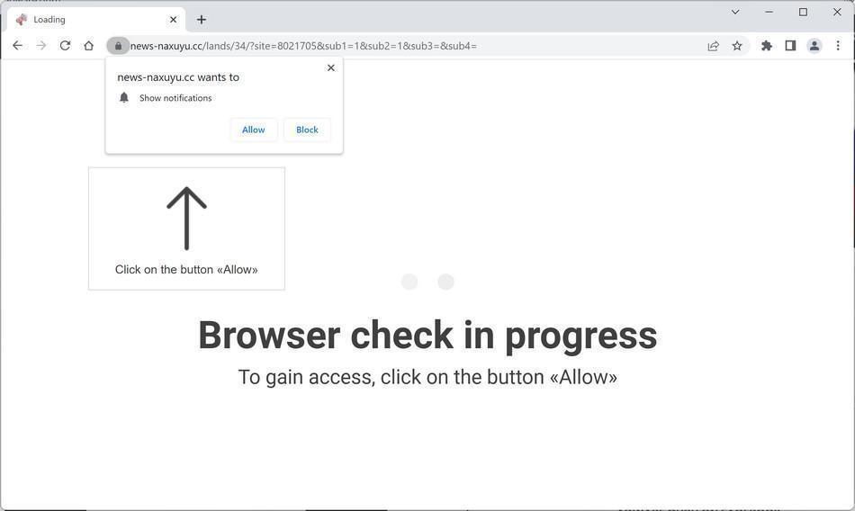 Image: Chrome browser is redirected to News-naxuyu.cc