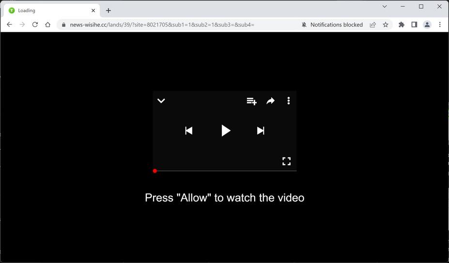 Image: Chrome browser is redirected to News-wisihe.cc