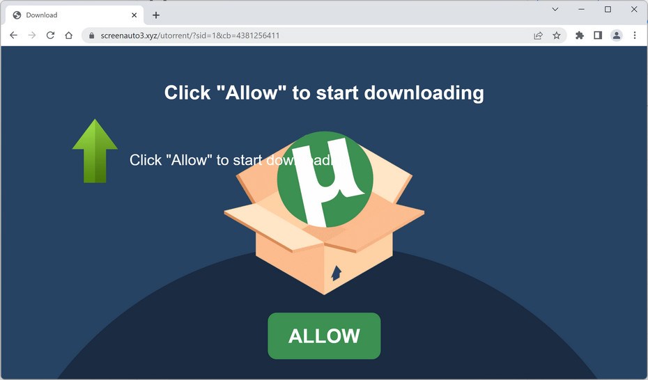 Image: Chrome browser is redirected to Screenauto3.xyz