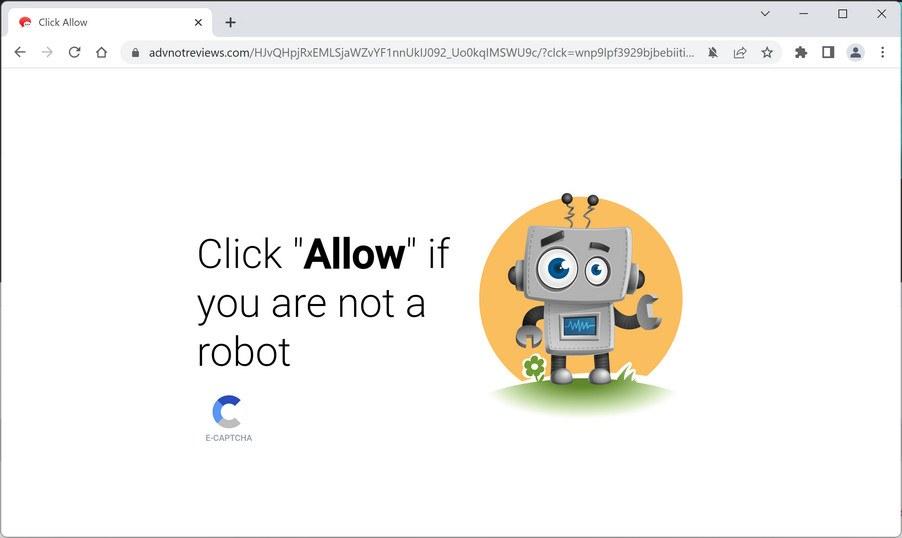 Image: Chrome browser is redirected to Advnotreviews.com