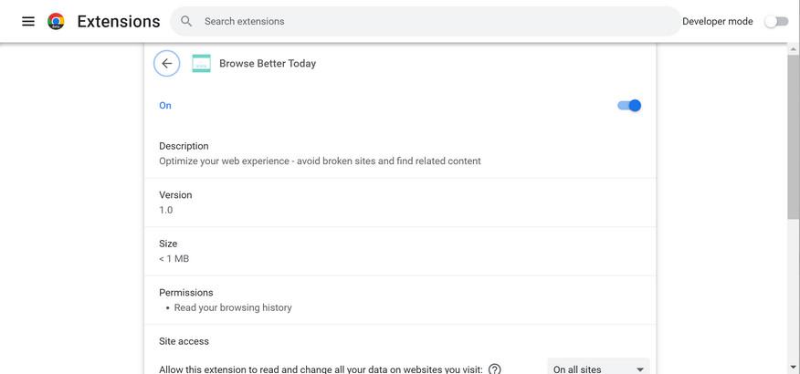 Image: Browse Better Today Chrome extension