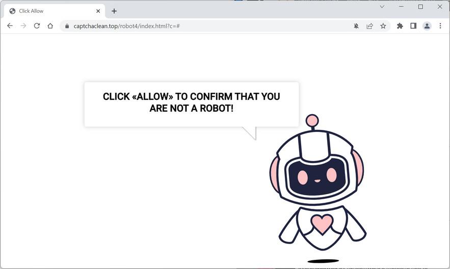 Image: Chrome browser is redirected to Captchaclean.top