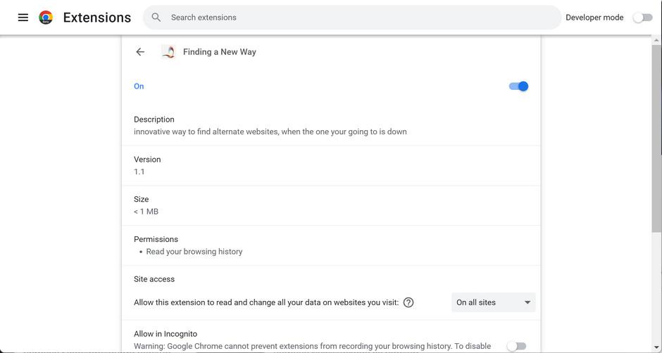 Image: Finding a New Way Chrome extension