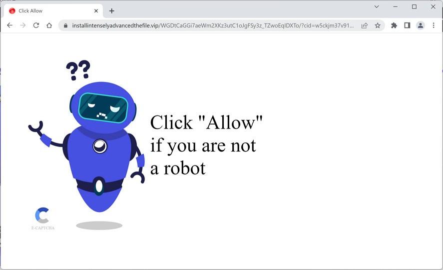 Image: Chrome browser is redirected to Installintenselyadvancedthefile.vip