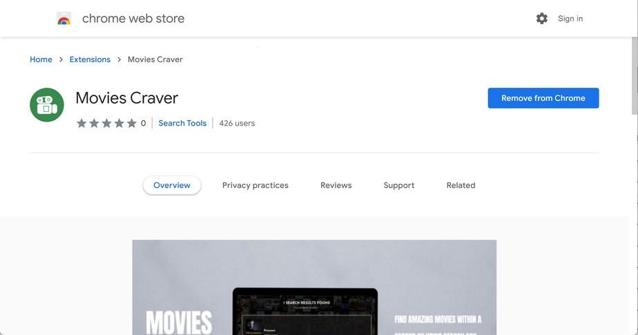 Image: Movies Craver Chrome extension