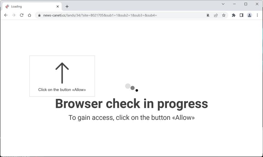 Image: Chrome browser is redirected to News-caneti.cc