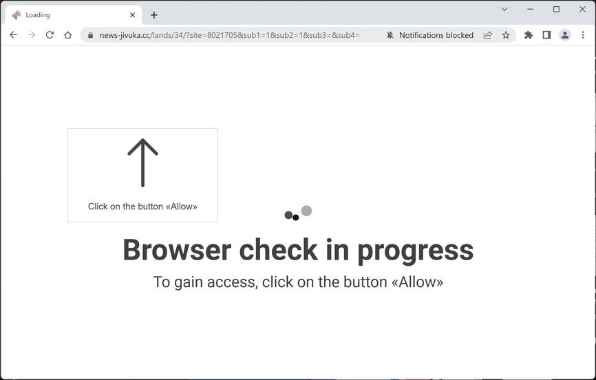 Image: Chrome browser is redirected to News-jivuka.cc