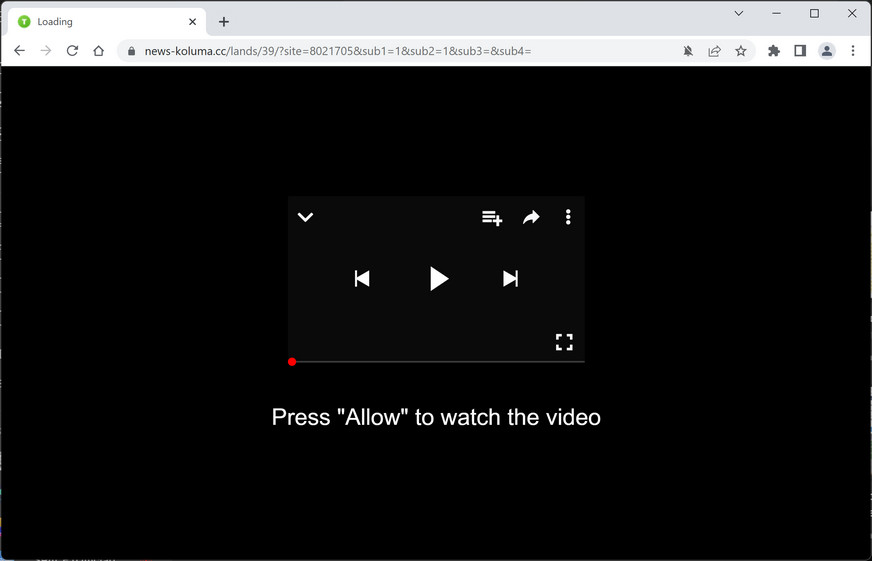 Image: Chrome browser is redirected to News-koluma.cc