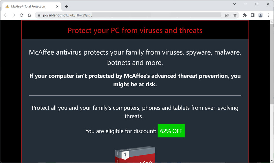 Image: Possiblenotmc1.club browser hijacker