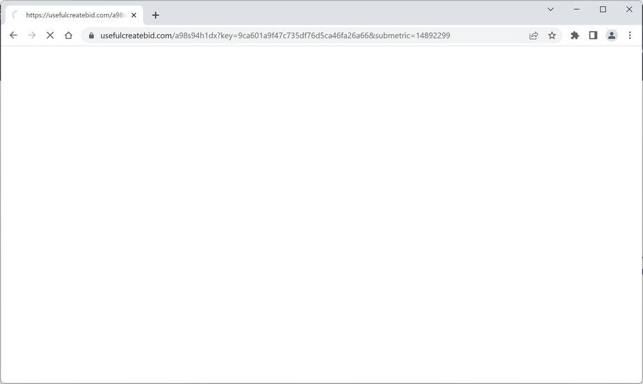 Image: Usefulcreatebid.com Chrome browser redirect