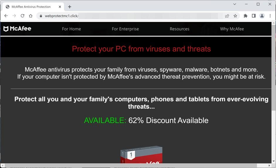  Image: Webprotectmc1.click browser hijacker