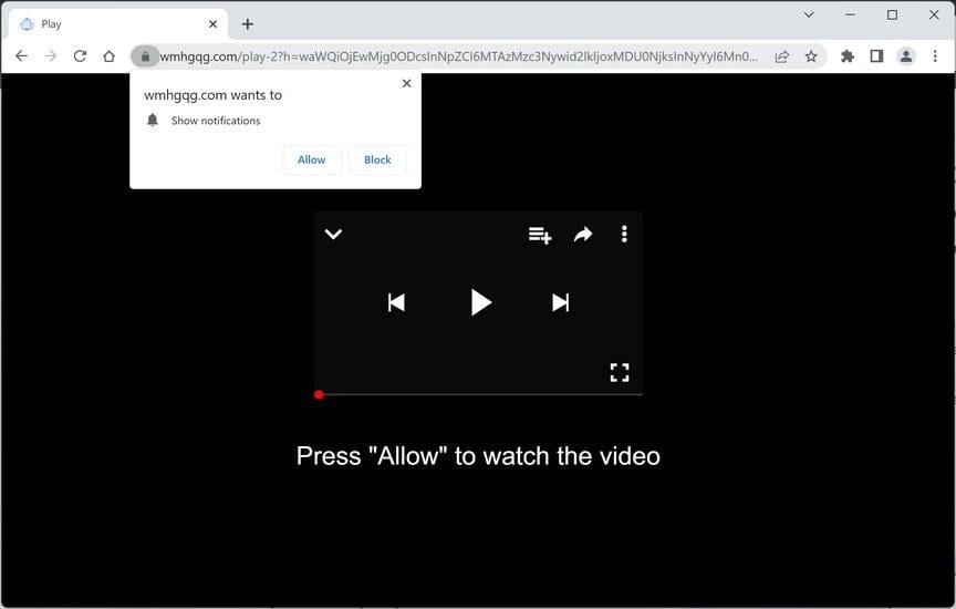 Image: Chrome browser is redirected to Wmhgqg.com