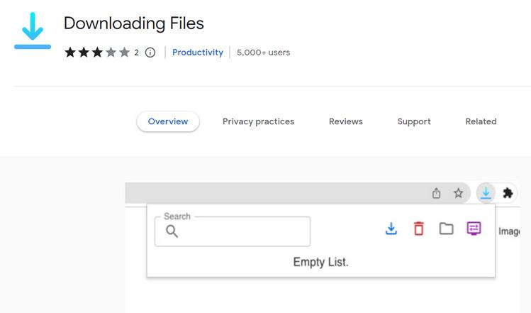 Image: Downloading Files Chrome extension