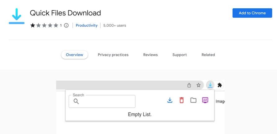 Image: Quick Files Download Chrome extension[