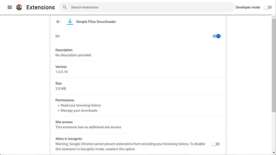 Remove Simple Files Downloader adware (Virus Removal Guide) 1 Image: Simple Files Downloader Chrome extension