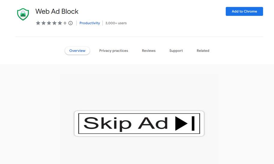 Image: Web Ad Block Chrome extension