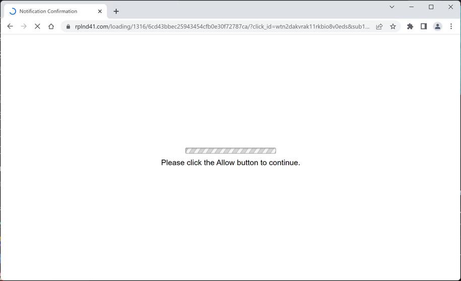 Image: Chrome browser is redirected to Rplnd41.com