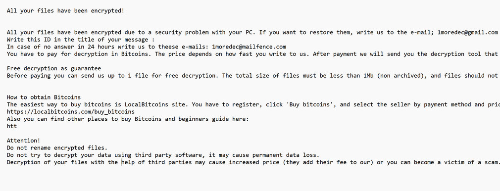 Image: 1more ransomware