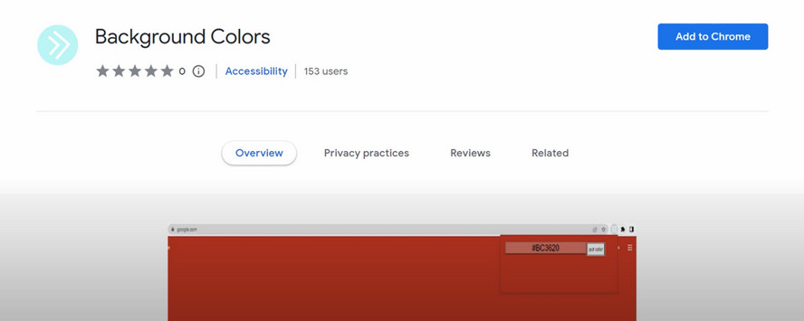 Image: Background Colors Chrome extension