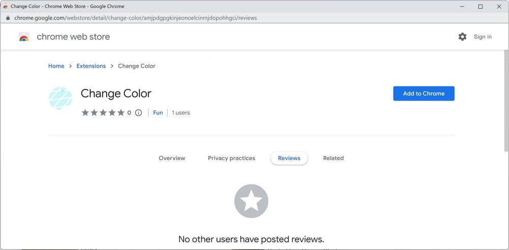 Image: Change Color Chrome extension