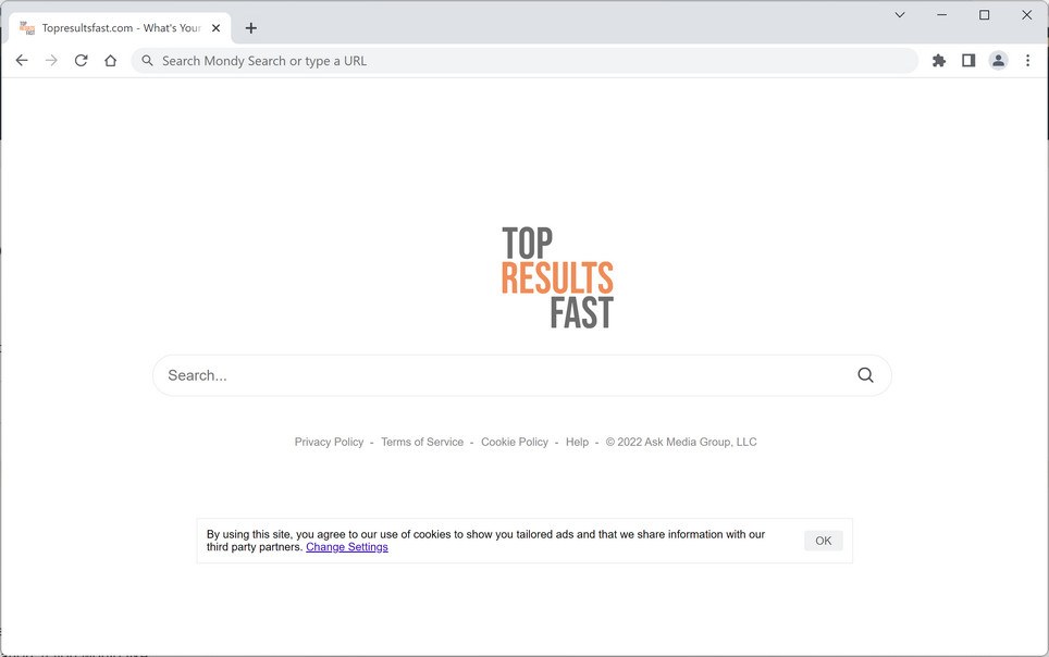 Image: Topresultsfast.com browser redirect