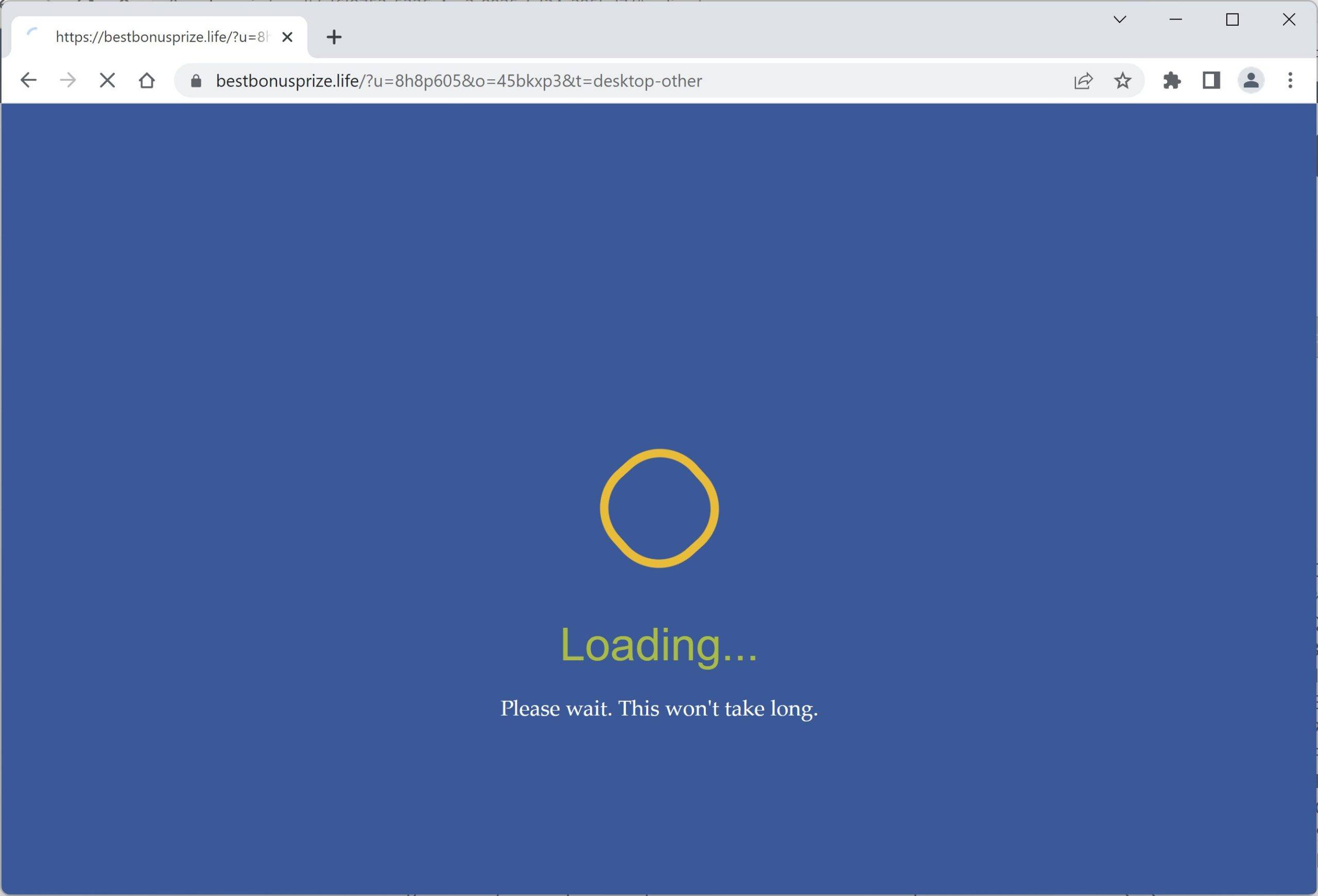 Image: Bestbonusprize.life Chrome browser redirect