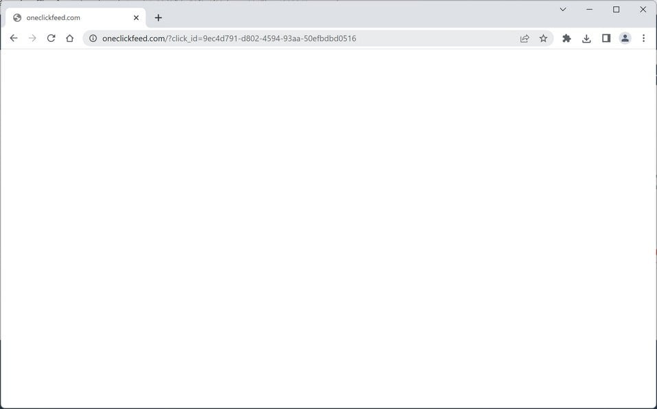 Image: Oneclickfeed.com Chrome browser redirect