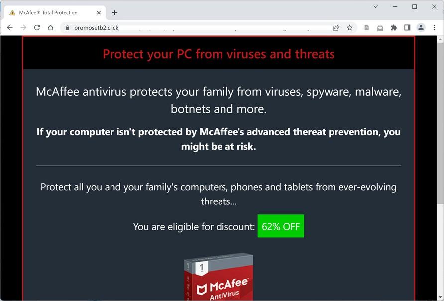 Image: Promosetb2.click browser hijacker