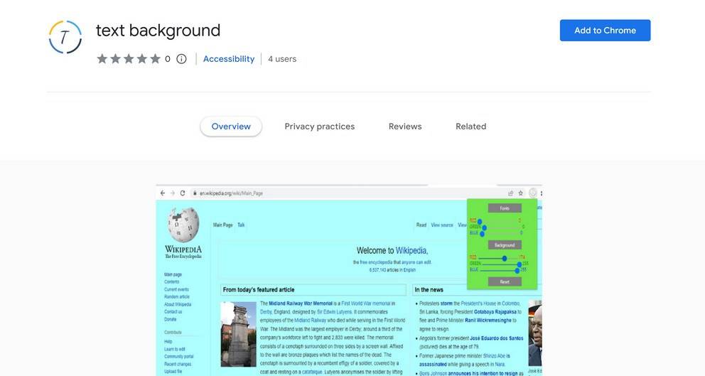 Image: Text Background Chrome extension