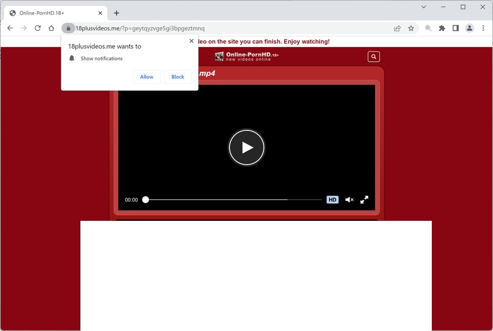 Remove 18plusvideos.me Ads (Virus Removal Guide) 1 Image: 18plusvideos.me Ads