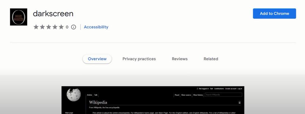 Image: DarkScreen Chrome extension