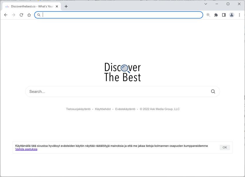 Image: Discoverthebest.co browser redirect