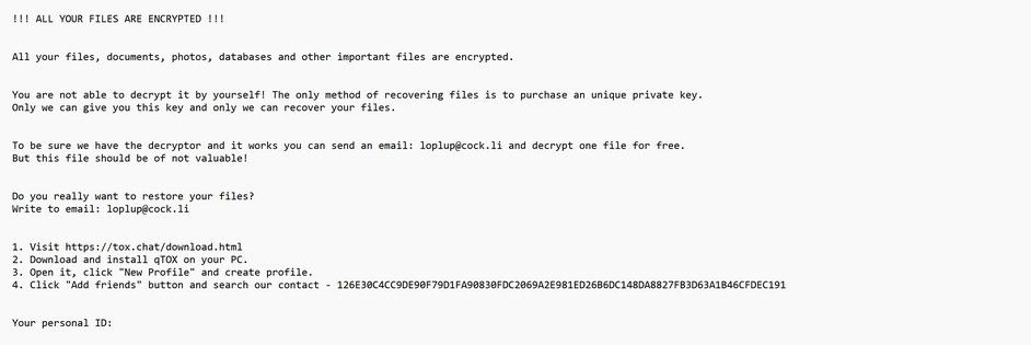 Image: Loplup ransomware