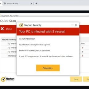 Image: McAfee - Your PC is infected with 5 viruses Scam